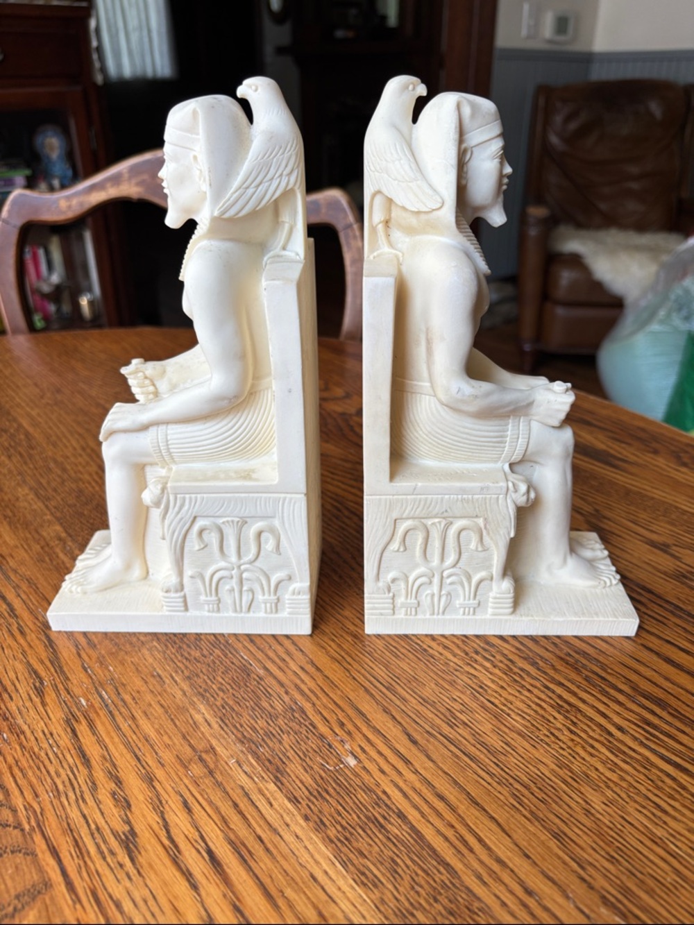 Cream Egyptian Pharaoh Bookends